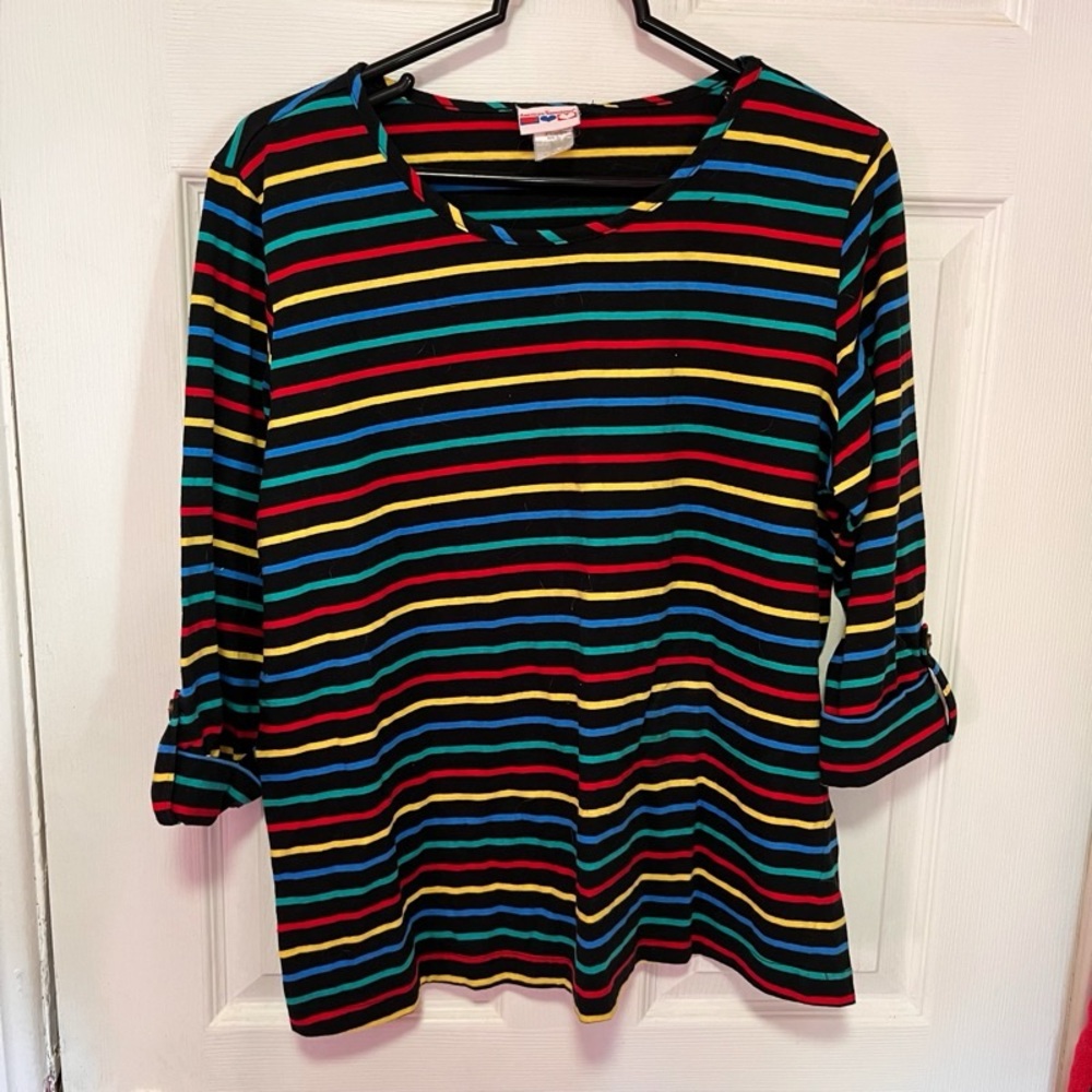Vintage rainbow striped top